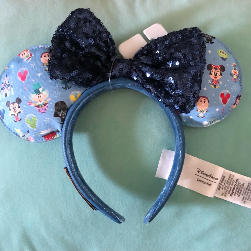 NWT Disney Parks Loungefly Minnie Mickey bow ear mouse ears headband.